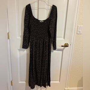 H&M Blue Maxi Dress with Yellow Floral Print